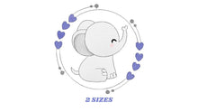 Carica l&#39;immagine nel visualizzatore di Gallery, Elephant with frame embroidery designs - safari Animal embroidery design machine embroidery pattern - Baby boy embroidery file - download
