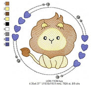 Load image into Gallery viewer, Lion with frame embroidery designs - Safari animal embroidery design machine embroidery pattern - Boy embroidery file - instant download pes
