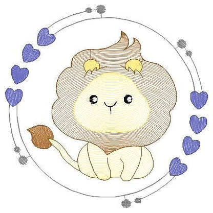 Lion with frame embroidery designs - Safari animal embroidery design machine embroidery pattern - Boy embroidery file - instant download pes Marcia Embroidery