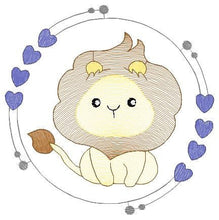 Load image into Gallery viewer, Lion with frame embroidery designs - Safari animal embroidery design machine embroidery pattern - Boy embroidery file - instant download pes
