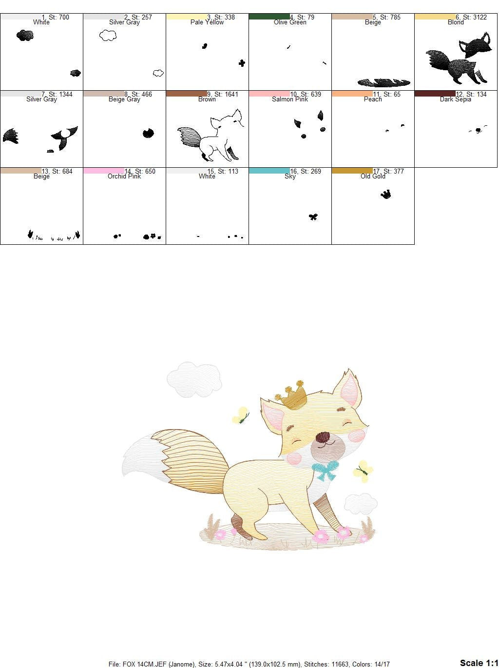 King Fox embroidery designs - Red Fox embroidery design machine embroidery pattern - Woodland Animal with crown embroidery - pes download Marcia Embroidery