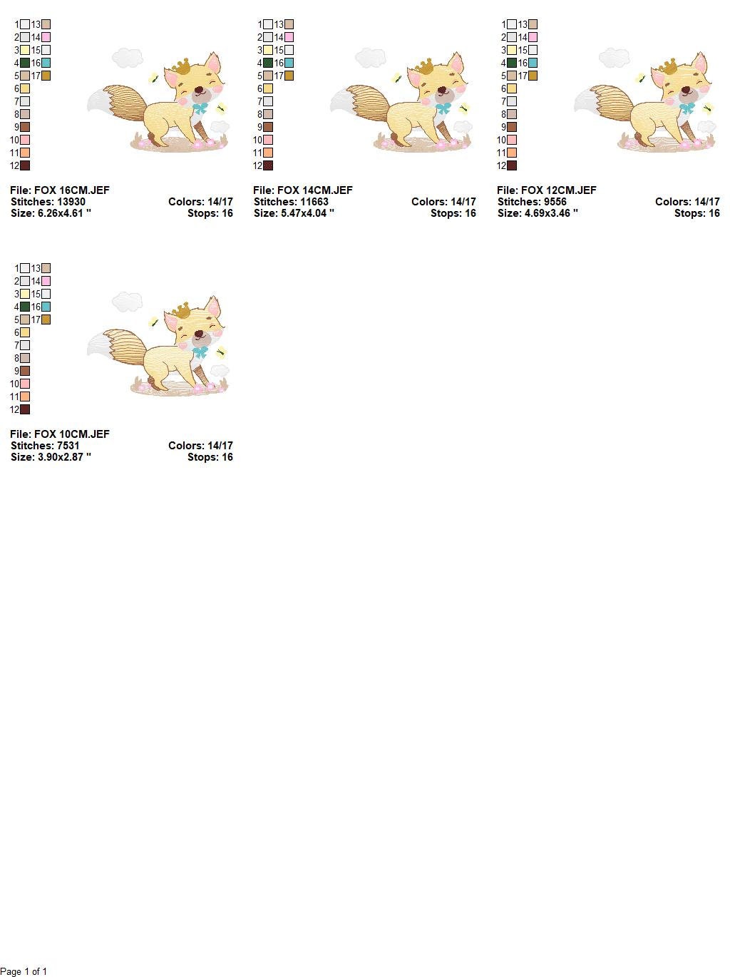King Fox embroidery designs - Red Fox embroidery design machine embroidery pattern - Woodland Animal with crown embroidery - pes download Marcia Embroidery