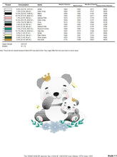 Cargar imagen en el visor de la galería, Papa Panda embroidery design - Animal embroidery designs machine embroidery pattern - Baby girl embroidery file - King Panda with young baby
