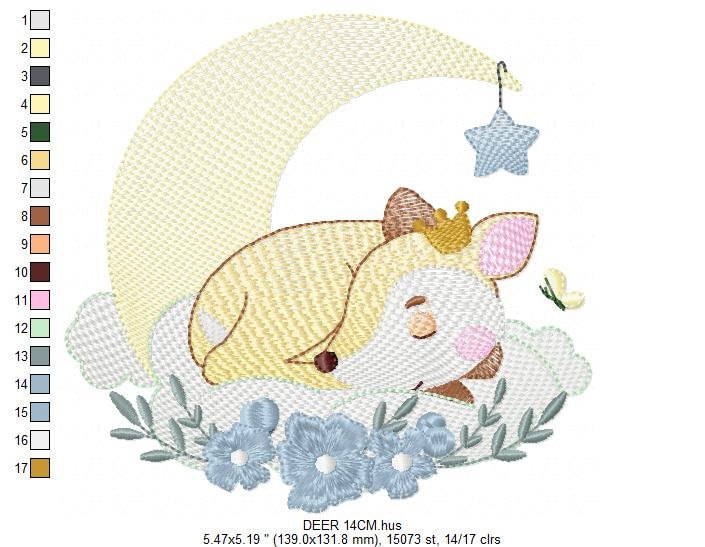 Deer embroidery design - Animal embroidery designs machine embroidery pattern - Florest embroidery file - Baby boy embroidery Woodland jef