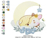 Cargar imagen en el visor de la galería, Deer embroidery design - Animal embroidery designs machine embroidery pattern - Florest embroidery file - Baby boy embroidery Woodland jef
