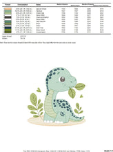 Charger l&#39;image dans la galerie, Dinosaur embroidery designs - Dino embroidery design machine embroidery pattern - instant download - Baby boy embroidery file brontosaurus
