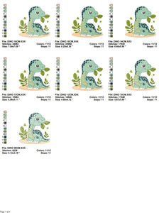 Dinosaur embroidery designs - Dino embroidery design machine embroidery pattern - instant download - Baby boy embroidery file brontosaurus