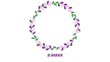 Carica l&#39;immagine nel visualizzatore di Gallery, Lavender Monogram Frame embroidery designs - Flower embroidery design machine embroidery pattern - Lavender wreath embroidery file download
