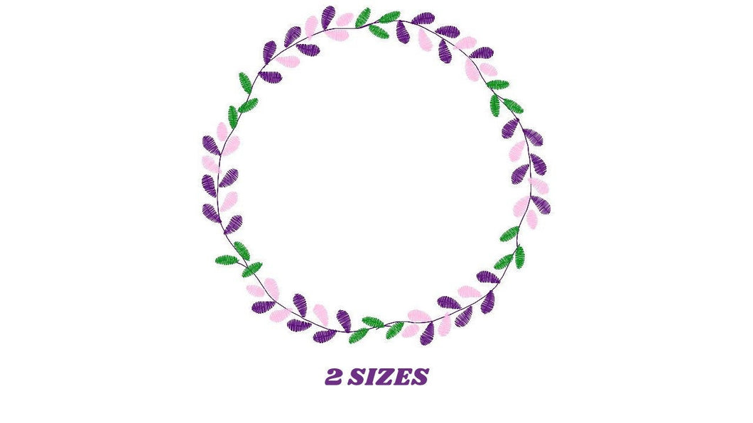 Lavender Monogram Frame embroidery designs - Flower embroidery design machine embroidery pattern - Lavender wreath embroidery file download