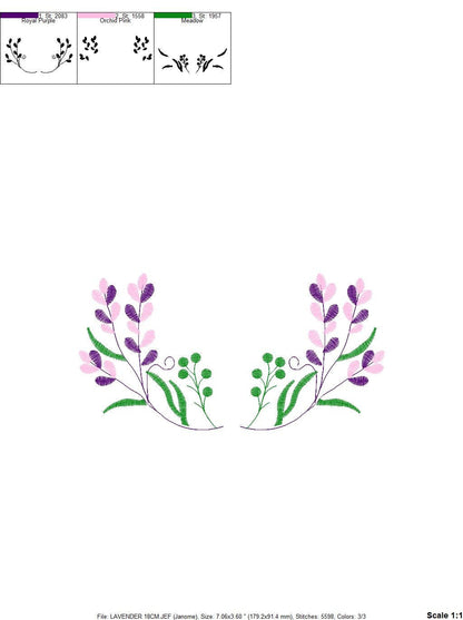 Lavender embroidery designs - Flowers embroidery design machine embroidery pattern - Kitchen Tea towel embroidery file - instant download Marcia Embroidery