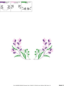 Lavender embroidery designs - Flowers embroidery design machine embroidery pattern - Kitchen Tea towel embroidery file - instant download