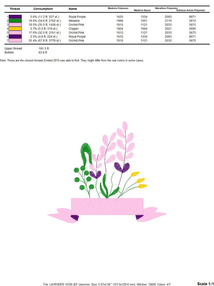 Lavender embroidery designs - Spring flowers embroidery design machine embroidery pattern - Kitchen towel embroidery file - kitchen cloth Marcia Embroidery