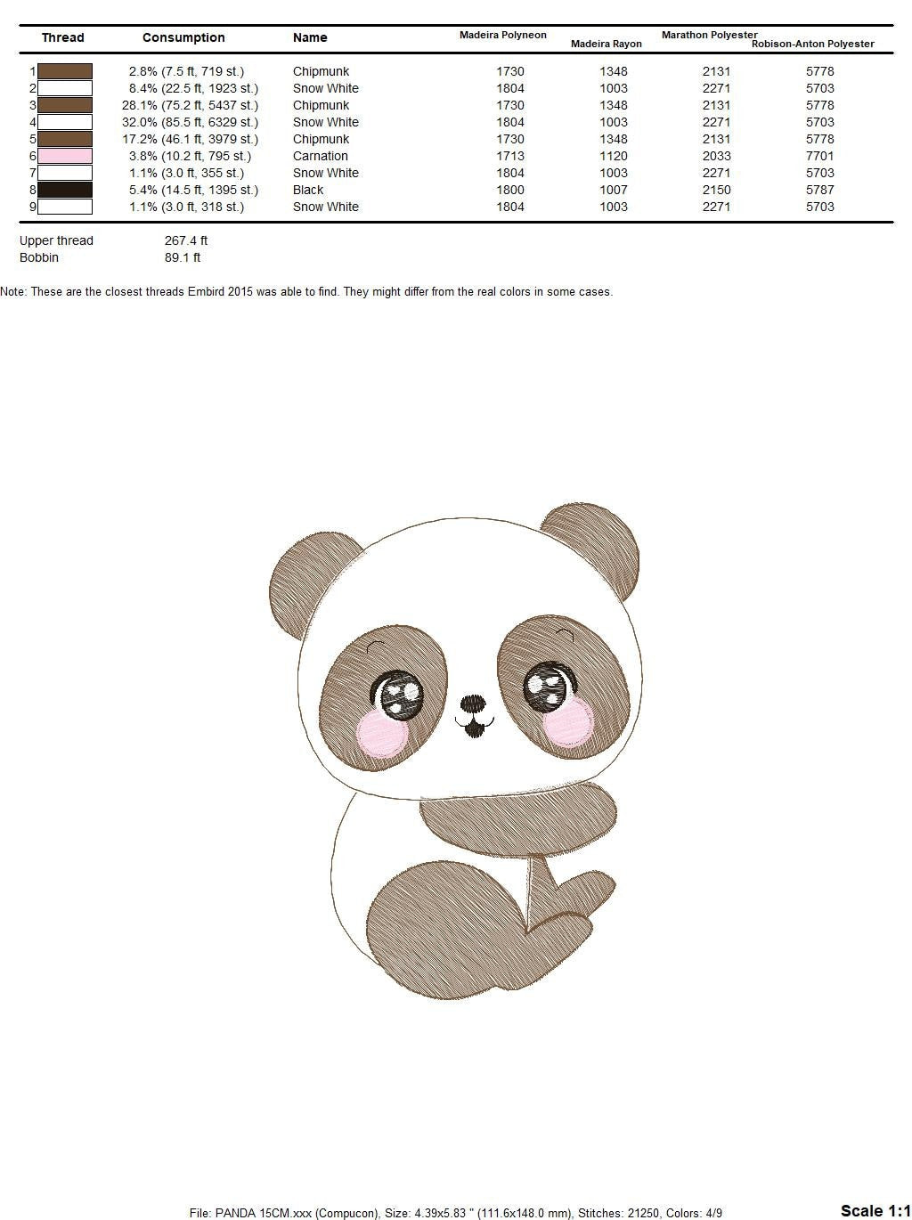 Panda embroidery design - Animal embroidery designs machine embroidery pattern - Baby boy embroidery file - Male Panda instant download pes Marcia Embroidery