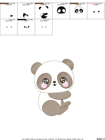 Panda embroidery design - Animal embroidery designs machine embroidery pattern - Baby boy embroidery file - Male Panda instant download pes Marcia Embroidery