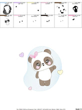 Load image into Gallery viewer, Female Panda embroidery design - Animal embroidery designs machine embroidery pattern - Baby girl embroidery file - Cute Sweet Panda design
