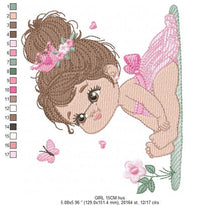 Charger l&#39;image dans la galerie, Baby girl embroidery designs - Princess embroidery design machine embroidery pattern - girl with flower embroidery file - Beauty pageant pes
