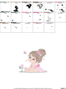 Baby girl embroidery designs - Princess embroidery design machine embroidery pattern - girl with flower embroidery file - Beauty pageant pes