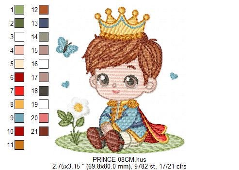 Prince embroidery designs - King embroidery design machine embroidery pattern - Baby boy embroidery file - Fairytale digital download pes
