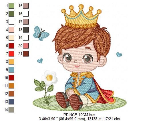 Prince embroidery designs - King embroidery design machine embroidery pattern - Baby boy embroidery file - Fairytale digital download pes