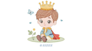 Prince embroidery designs - King embroidery design machine embroidery pattern - Baby boy embroidery file - Fairytale digital download pes