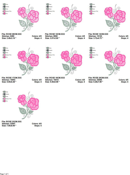Roses embroidery designs - Flower machine embroidery pattern - Rose embroidery file - Flowers for Kitchen towels - Instant download pes jef