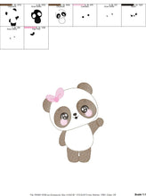 Laden Sie das Bild in den Galerie-Viewer, Panda embroidery design - Animal embroidery designs machine embroidery pattern - Baby girl embroidery file - Cute Sweet Panda download pes
