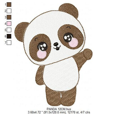 Male Panda embroidery design - Wild Bear Animal embroidery designs machine embroidery pattern - Baby boy embroidery file - instant download Marcia Embroidery