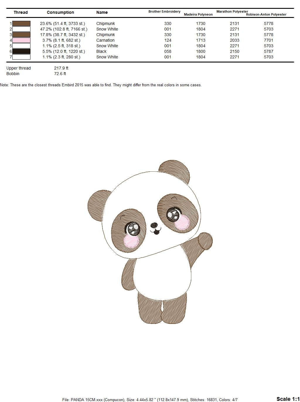 Male Panda embroidery design - Wild Bear Animal embroidery designs machine embroidery pattern - Baby boy embroidery file - instant download Marcia Embroidery