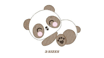 Sleeeping Panda embroidery design - Animal embroidery designs machine embroidery pattern - Baby boy embroidery file - instant download jef Marcia Embroidery