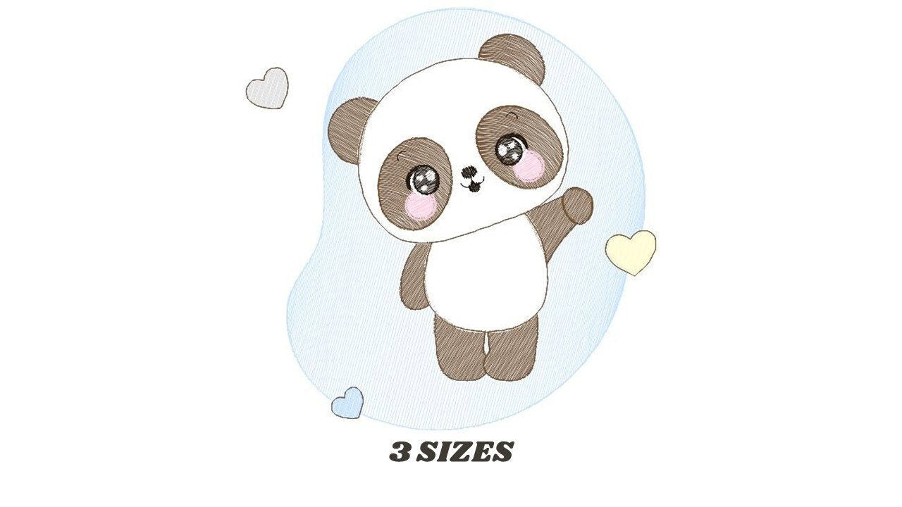 Male Panda embroidery design - Animal embroidery designs machine embroidery pattern - Baby boy embroidery file - Male Panda instant download