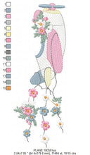 Charger l&#39;image dans la galerie, Plane with flowers embroidery designs - Airplane embroidery design machine embroidery pattern - Baby girl embroidery file - pes jef download
