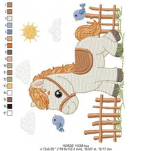 Load image into Gallery viewer, Horse embroidery design - Farm Pony embroidery designs machine embroidery pattern - Cowboy embroidery - instant download stallion mustang
