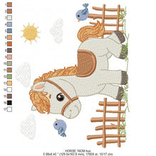 Load image into Gallery viewer, Horse embroidery design - Farm Pony embroidery designs machine embroidery pattern - Cowboy embroidery - instant download stallion mustang
