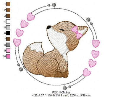 Fox embroidery designs - Red Fox embroidery design machine embroidery pattern - Animal embroidery file - Baby boy design pes jef vp3 frame Marcia Embroidery