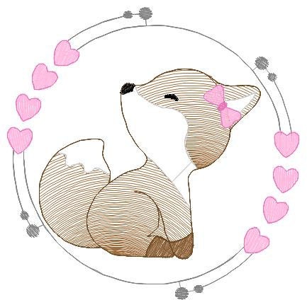 Fox embroidery designs - Red Fox embroidery design machine embroidery pattern - Animal embroidery file - Baby boy design pes jef vp3 frame Marcia Embroidery