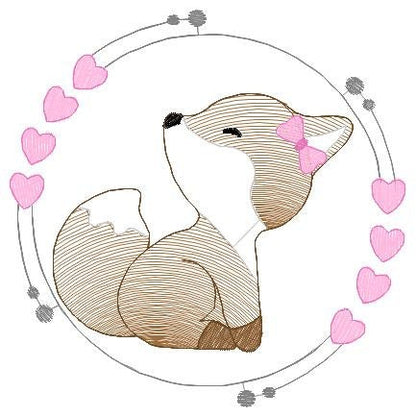 Fox embroidery designs - Red Fox embroidery design machine embroidery pattern - Animal embroidery file - Baby boy design pes jef vp3 frame Marcia Embroidery