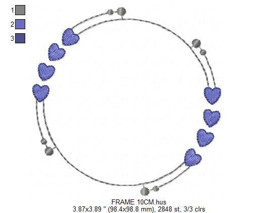 Hearts Monogram Frame embroidery designs - Heart love frame embroidery design machine embroidery pattern - Valentines embroidery file