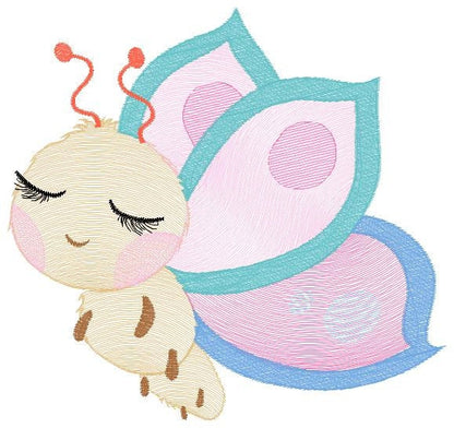 Butterfly embroidery design - Baby girl embroidery designs machine embroidery pattern - Garden animal embroidery file - instant download pes - Marcia Embroidery