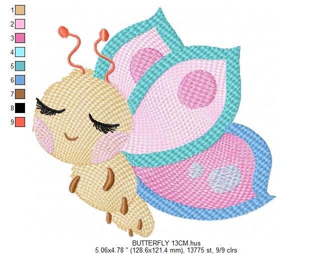 Butterfly embroidery design - Baby girl embroidery designs machine embroidery pattern - Garden animal embroidery file - instant download pes - Marcia Embroidery