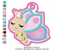 Load image into Gallery viewer, Butterfly embroidery design - Baby girl embroidery designs machine embroidery pattern - Garden animal embroidery file - instant download pes
