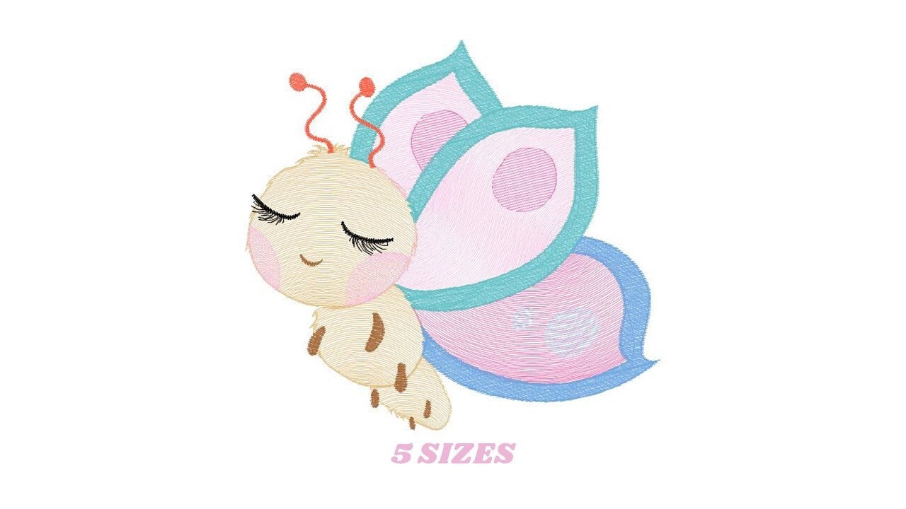 Butterfly embroidery design - Baby girl embroidery designs machine embroidery pattern - Garden animal embroidery file - instant download pes - Marcia Embroidery
