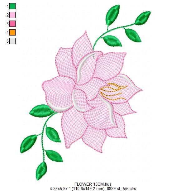 Roses embroidery designs - Lotus Flower embroidery design machine embroidery pattern - Kitchen Towel embroidery file - instant download pes