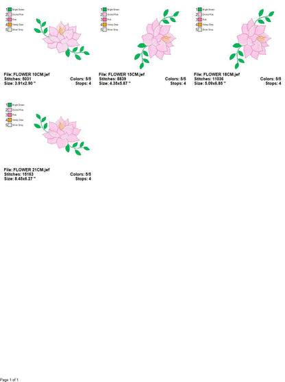 Roses embroidery designs - Lotus Flower embroidery design machine embroidery pattern - Kitchen Towel embroidery file - instant download pes