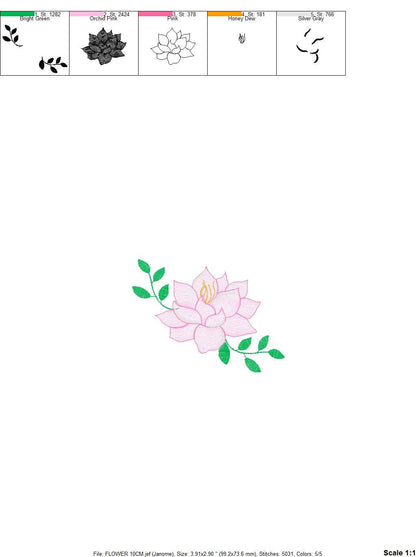 Roses embroidery designs - Lotus Flower embroidery design machine embroidery pattern - Kitchen Towel embroidery file - instant download pes