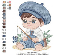 Cargar imagen en el visor de la galería, Baby boy embroidery design - Newborn embroidery designs machine embroidery pattern - Kid embroidery file - children toddler embroidery dst
