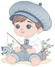 Load image into Gallery viewer, Baby boy embroidery design - Newborn embroidery designs machine embroidery pattern - Kid embroidery file - children toddler embroidery dst
