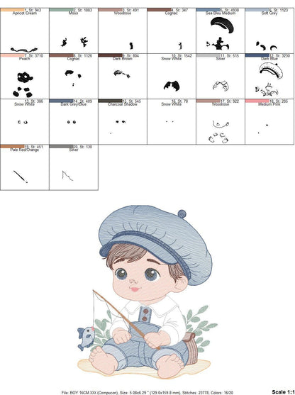 Baby boy embroidery design - Newborn embroidery designs machine embroidery pattern - Kid embroidery file - children toddler embroidery dst