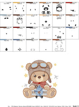 Carica l&#39;immagine nel visualizzatore di Gallery, Pilot Bear embroidery designs - Plane embroidery design machine embroidery pattern - Teddy bear embroidery file - Bear Pilot boy embroidery
