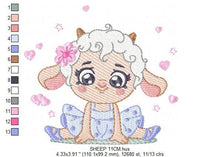 Charger l&#39;image dans la galerie, Ballerina Sheep embroidery design - Lamb Ballerina embroidery designs machine embroidery pattern - Baby girl embroidery file - hus download
