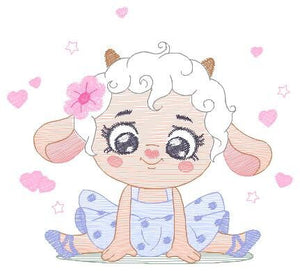 Ballerina Sheep embroidery design - Lamb Ballerina embroidery designs machine embroidery pattern - Baby girl embroidery file - hus download